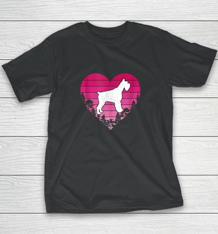 Cute Hearts Schnauzer Dog Valentines Day Youth T-Shirt