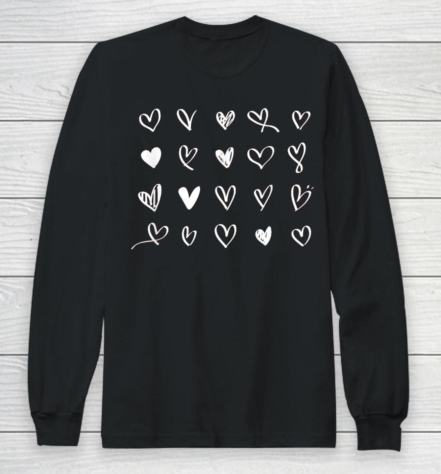 Cute Hearts Valentine's Day Long Sleeve T-Shirt