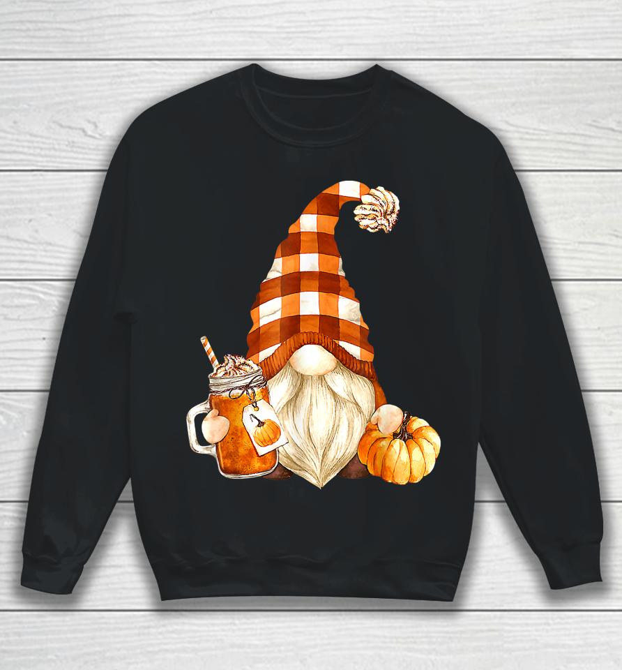 Cute Holiday Gnome For Thanksgiving With Fall Pumpkin Spice Sweatshirt