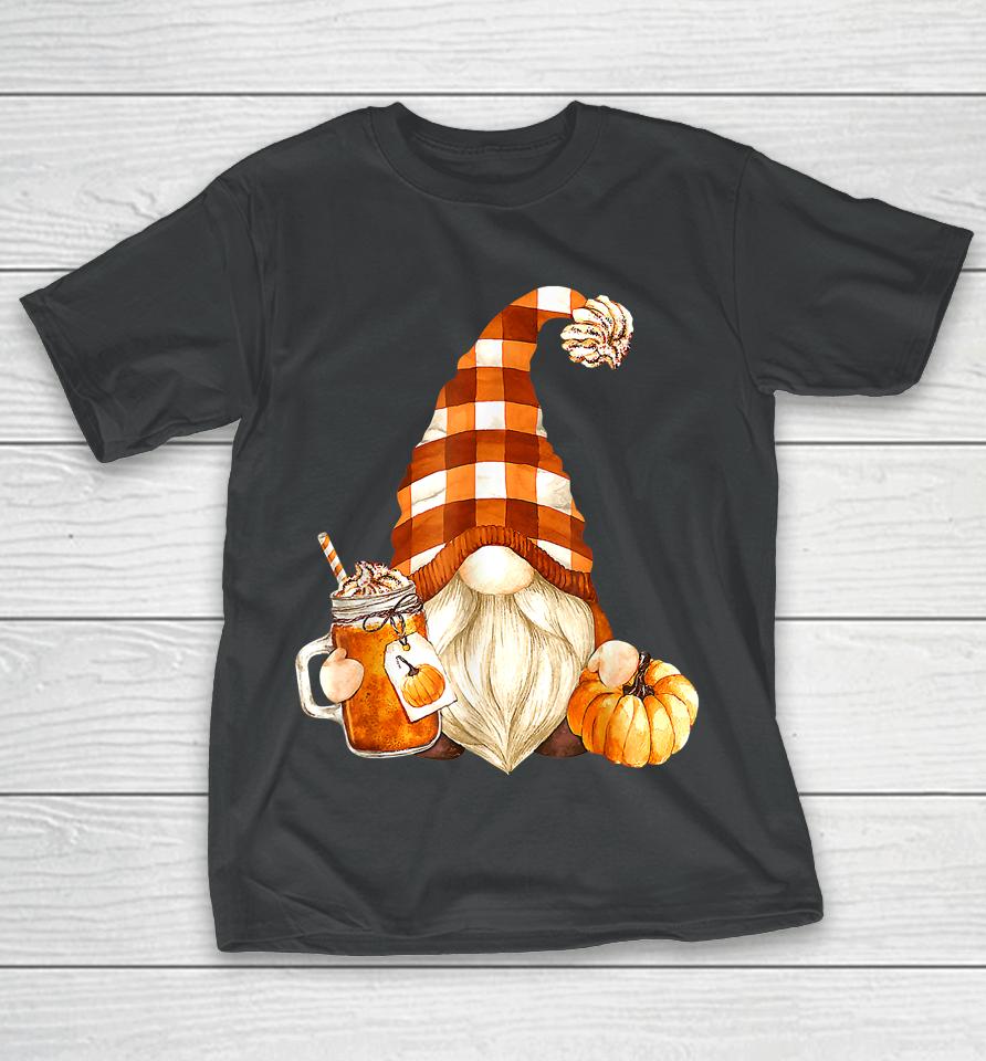 Cute Holiday Gnome For Thanksgiving With Fall Pumpkin Spice T-Shirt