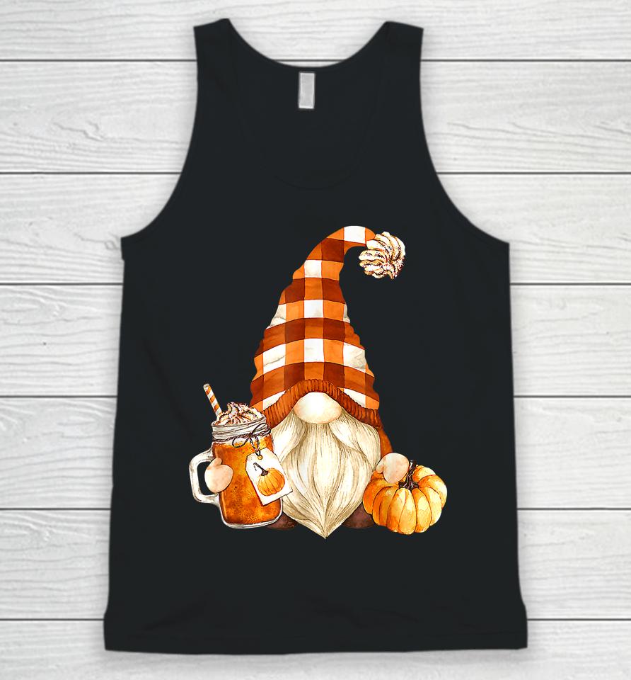 Cute Holiday Gnome For Thanksgiving With Fall Pumpkin Spice Unisex Tank Top