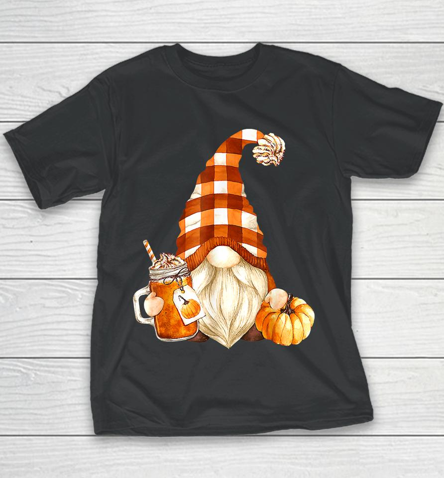 Cute Holiday Gnome For Thanksgiving With Fall Pumpkin Spice Youth T-Shirt