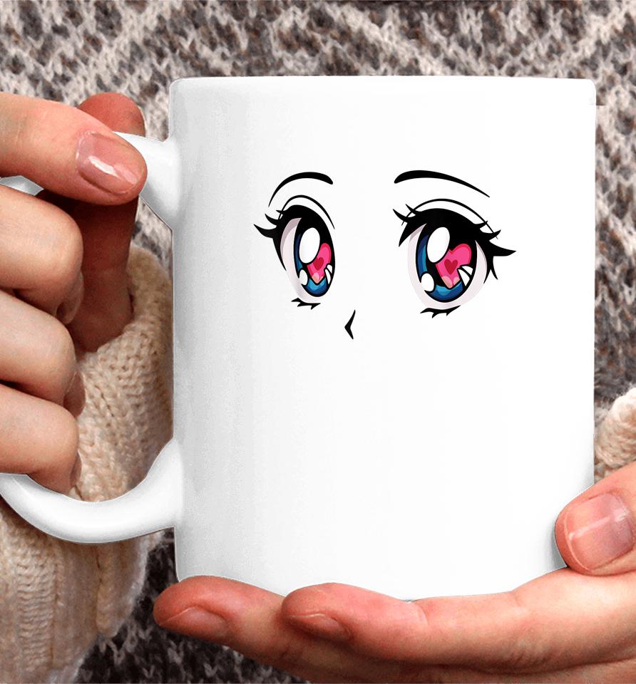 Cute Kawaii Top Heart Eyes Anime Valentine's Day Coffee Mug