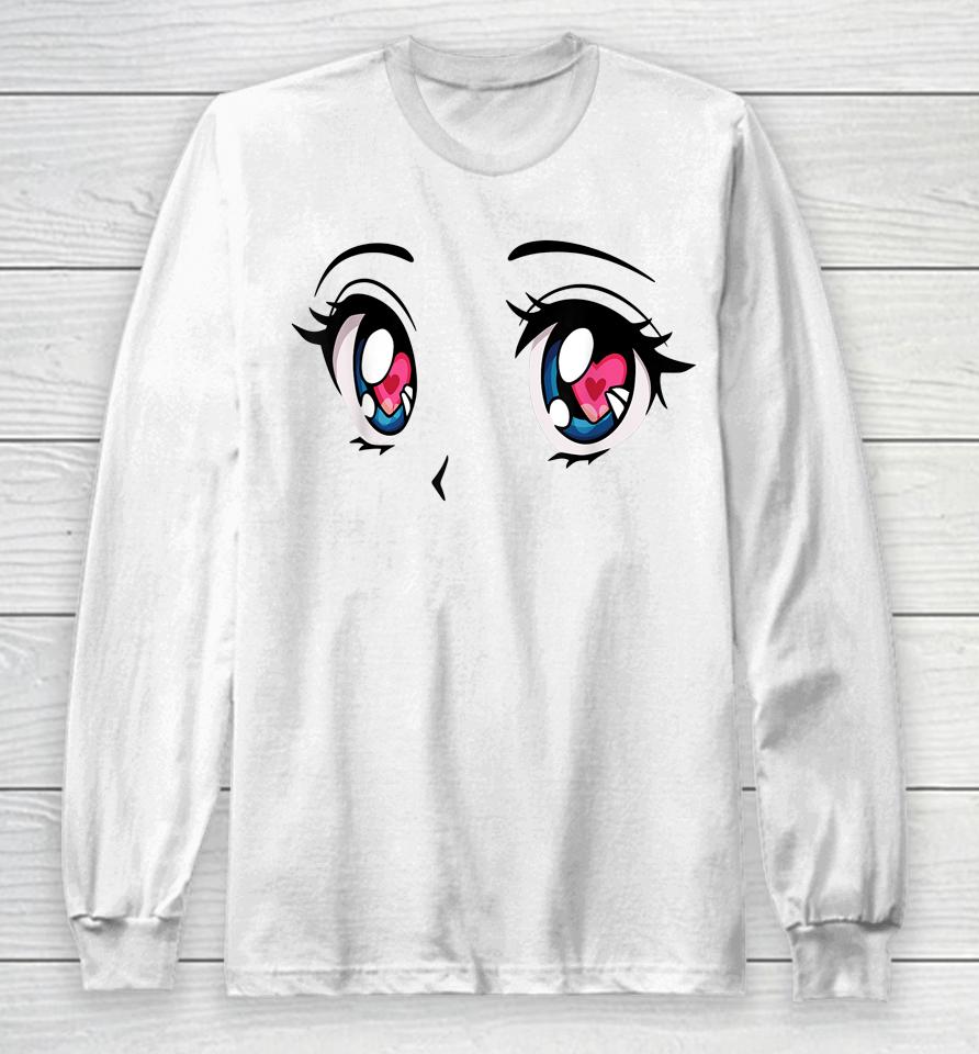 Cute Kawaii Top Heart Eyes Anime Valentine's Day Long Sleeve T-Shirt