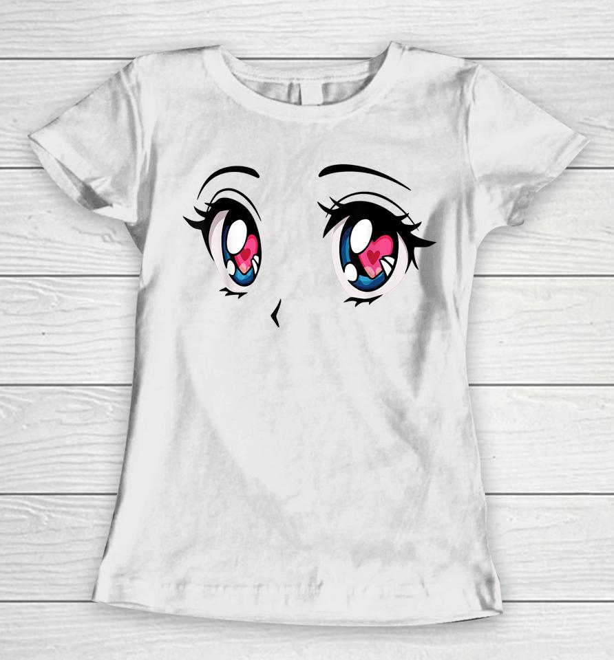Cute Kawaii Top Heart Eyes Anime Valentine's Day Women T-Shirt
