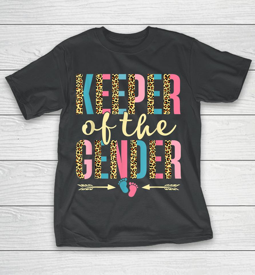 Cute Keeper Of The Gender Leopard Gender Reveal Party T-Shirt