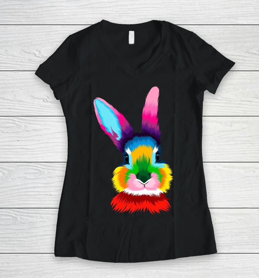 Cute Little Bunny Easter Bunny Men Boys Kids Easter Women V-Neck T-Shirt