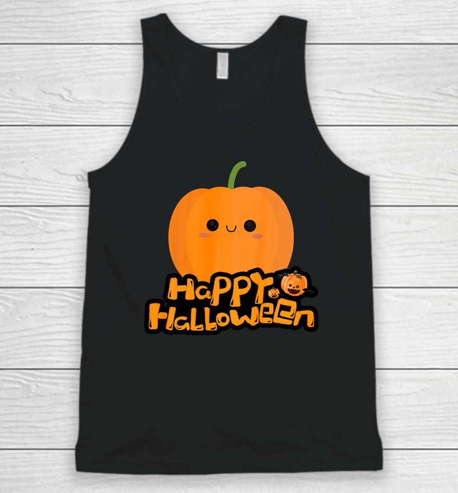 Cute Little Cartoon Pumpkin Happy Halloween Boys And Girls Unisex Tank Top