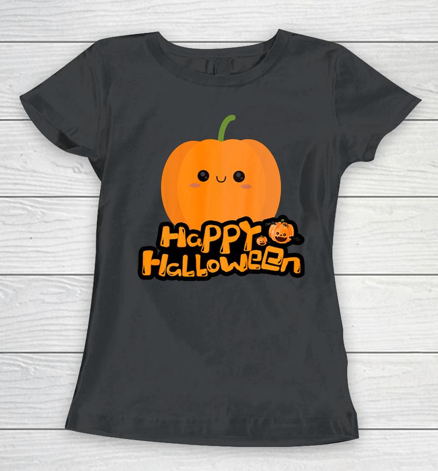 Cute Little Cartoon Pumpkin Happy Halloween Boys And Girls Women T-Shirt