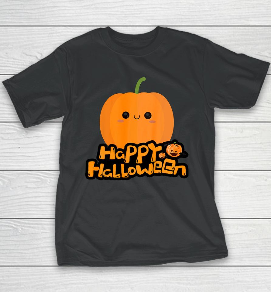 Cute Little Cartoon Pumpkin Happy Halloween Boys And Girls Youth T-Shirt