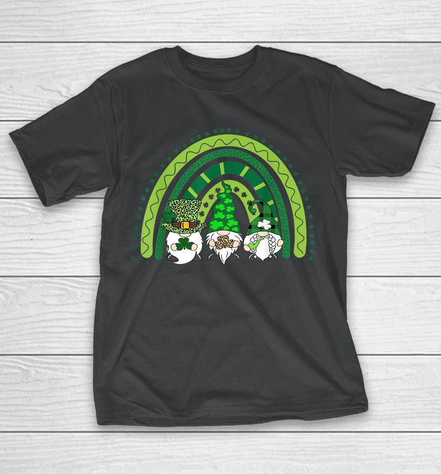 Cute Lucky Rainbow Gnome Happy St Patricks Day Family T-Shirt