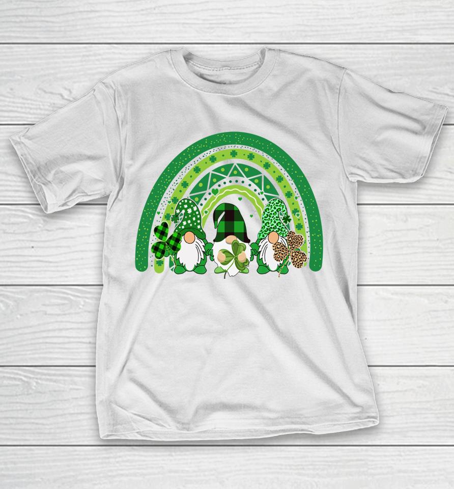 Cute Lucky Rainbow Gnome Happy St Patrick's Day Family T-Shirt