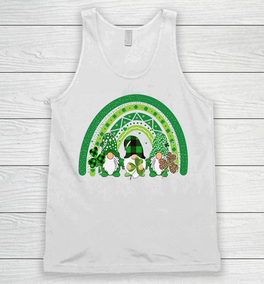 Cute Lucky Rainbow Gnome Happy St Patrick's Day Family Unisex Tank Top