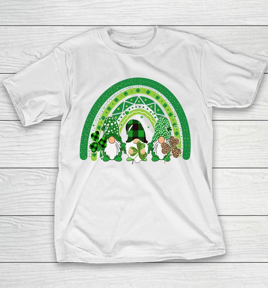 Cute Lucky Rainbow Gnome Happy St Patrick's Day Family Youth T-Shirt