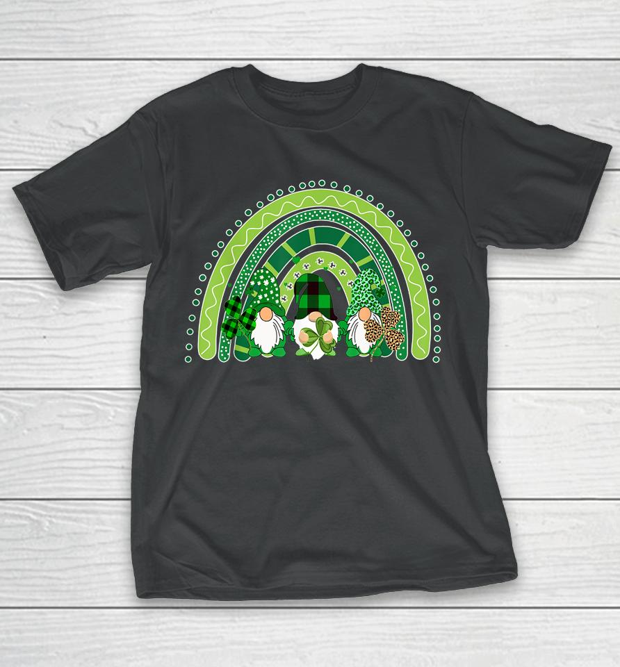 Cute Lucky Rainbow Gnome Happy St Patrick's Day T-Shirt