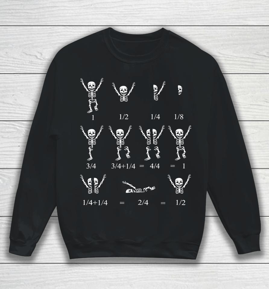 Cute Math Teacher Equation Skeleton Math Students Halloween Sweatshirt