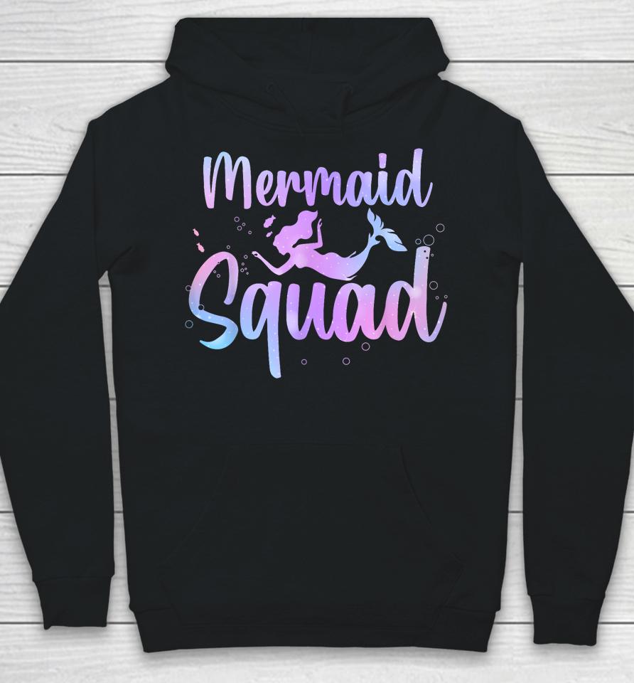 Cute Mermaid For Women Girls Kids Sea Mermaid Birthday Squad Hoodie