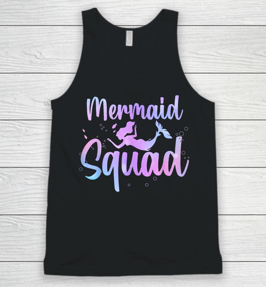 Cute Mermaid For Women Girls Kids Sea Mermaid Birthday Squad Unisex Tank Top