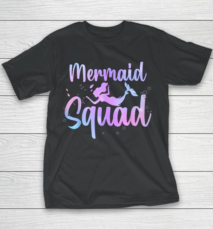 Cute Mermaid For Women Girls Kids Sea Mermaid Birthday Squad Youth T-Shirt