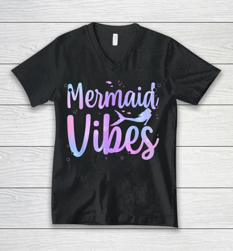 Cute Mermaid For Women Girls Mythical Creature Mermaid Lover Unisex V-Neck T-Shirt