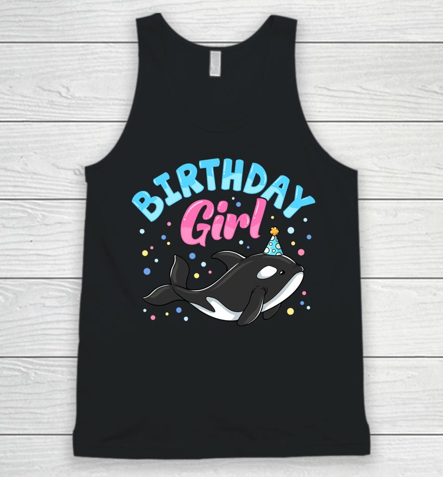 Cute Orcas Killer Whale Birthday Girl Party Unisex Tank Top