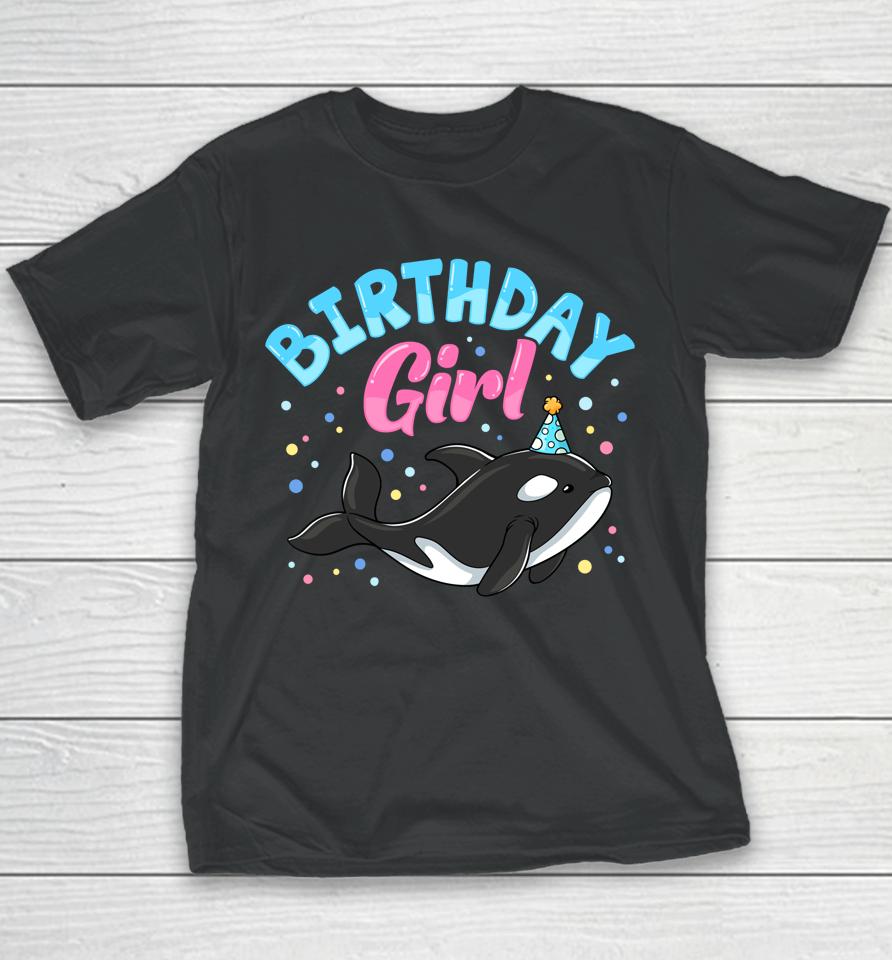 Cute Orcas Killer Whale Birthday Girl Party Youth T-Shirt