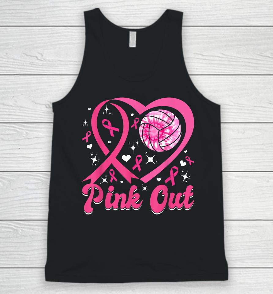 Cute Pink Out Volleyball Breast Cancer Awareness Pink Ribbon Unisex Tank Top