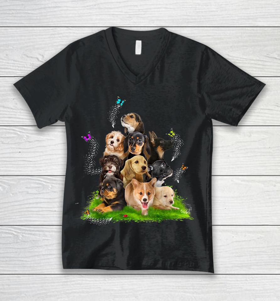 Cute Puppy Unisex V-Neck T-Shirt