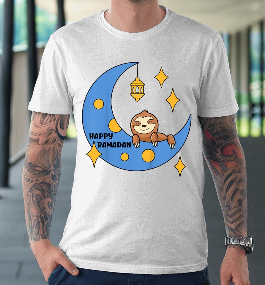 Cute Sloth Ramadan Mubarak Ramadan Kareem Eid Mubarak Premium T-Shirt