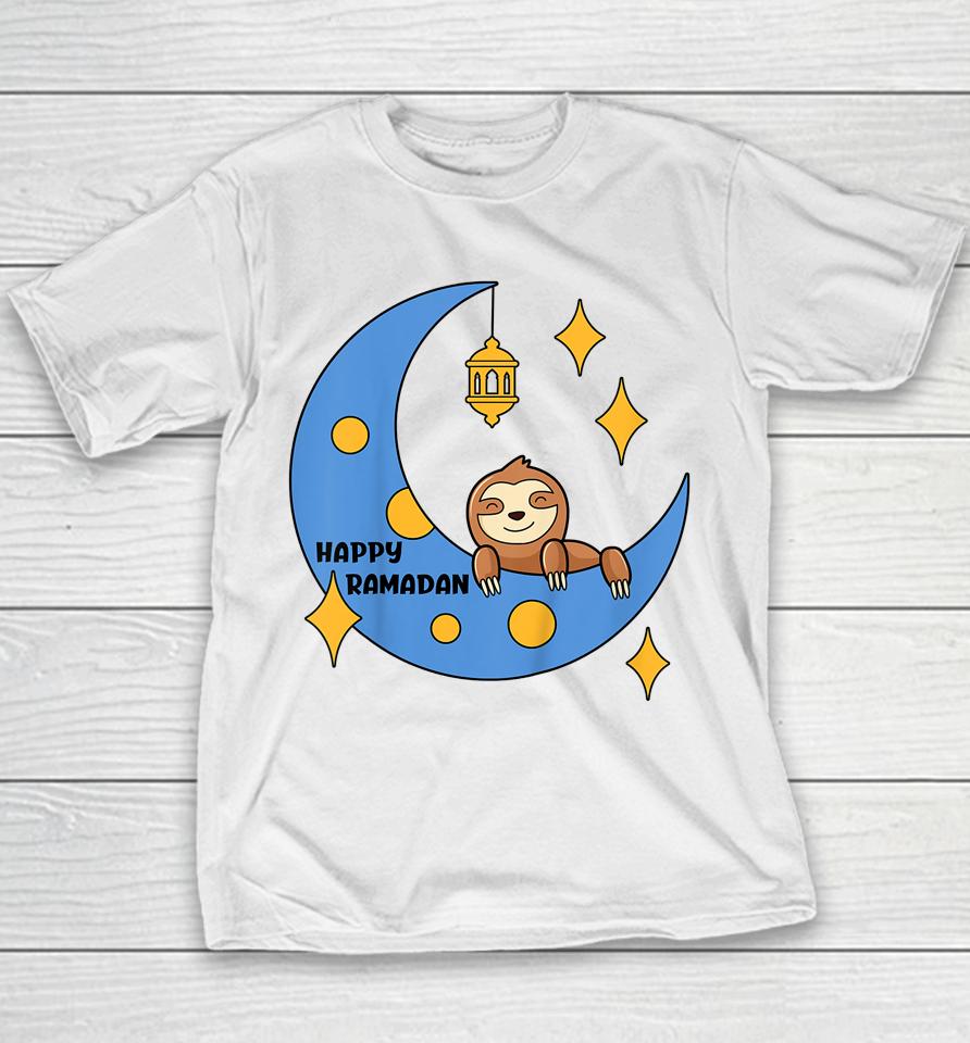 Cute Sloth Ramadan Mubarak Ramadan Kareem Eid Mubarak Youth T-Shirt