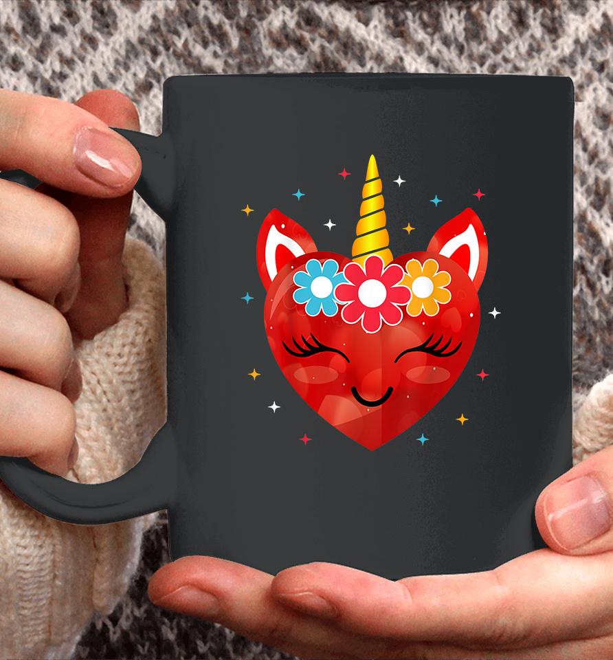 Cute Unicorn Heart Valentines Day Coffee Mug
