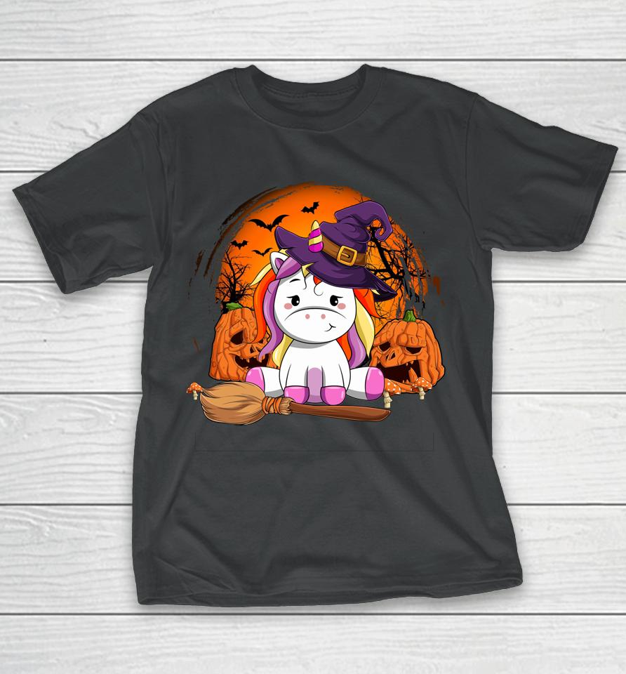 Cute Unicorn Pumpkin Halloween Thanksgiving Halloween Gifts T-Shirt