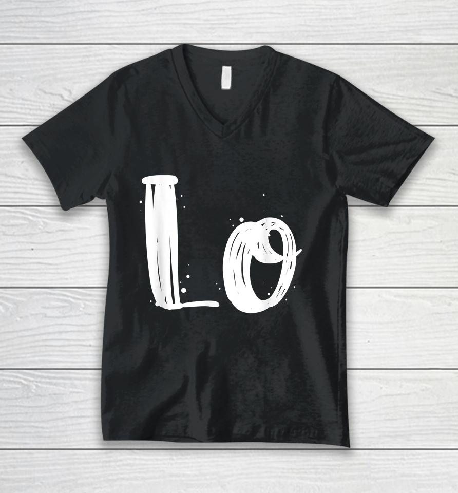 Cute Valentines Day Matching Couple Outfit Love Part 1 Unisex V-Neck T-Shirt