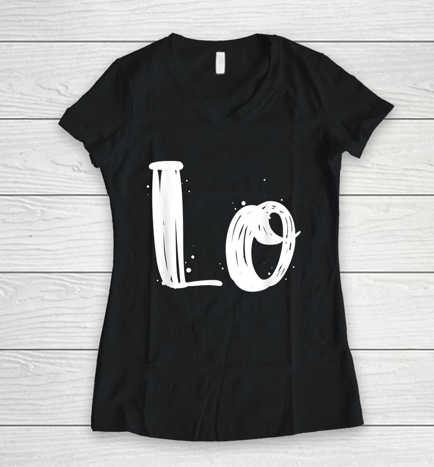 Cute Valentines Day Matching Couple Outfit Love Part 1 Women V-Neck T-Shirt