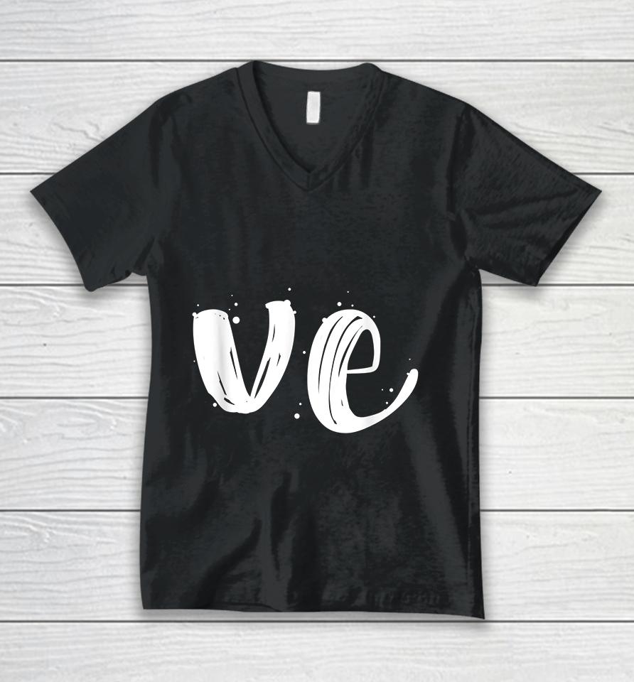 Cute Valentines Day Matching Couple Outfit Love Part 2 Unisex V-Neck T-Shirt