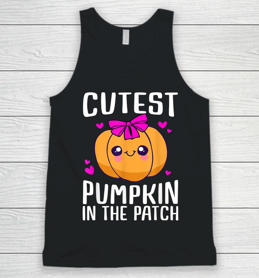 Cutest Pumpkin In The Patch Funny Girls Halloween Unisex Tank Top