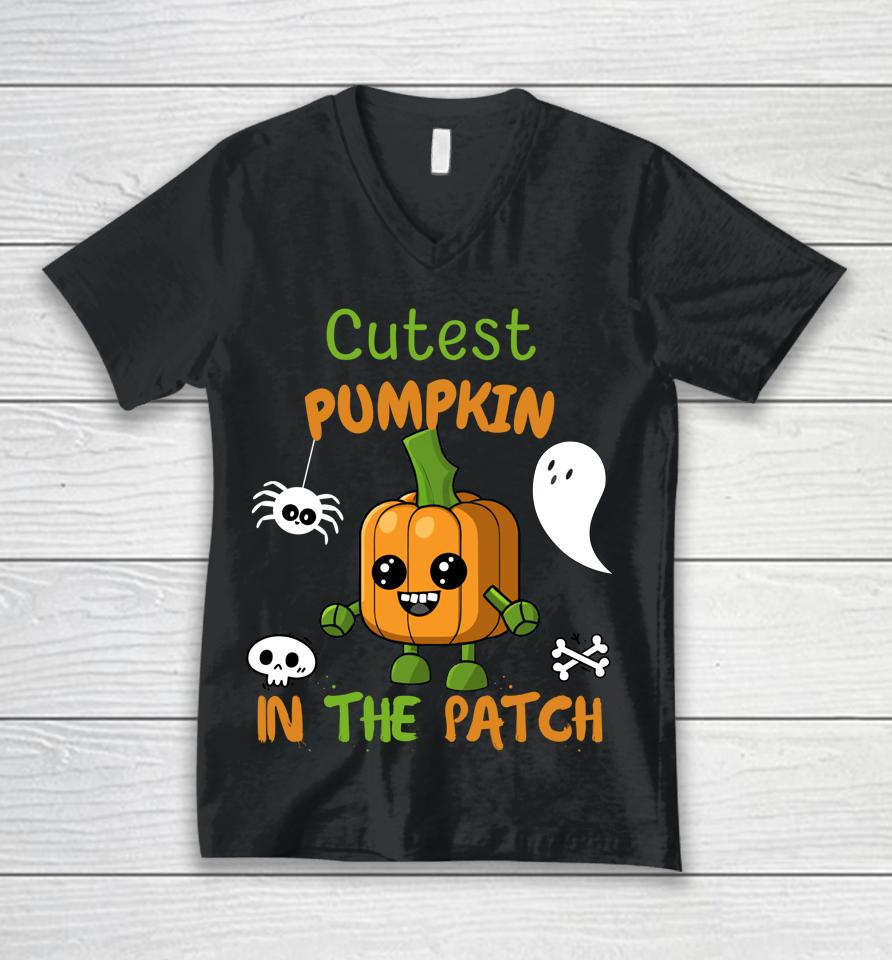 Cutest Pumpkin In The Patch Halloween Unisex V-Neck T-Shirt