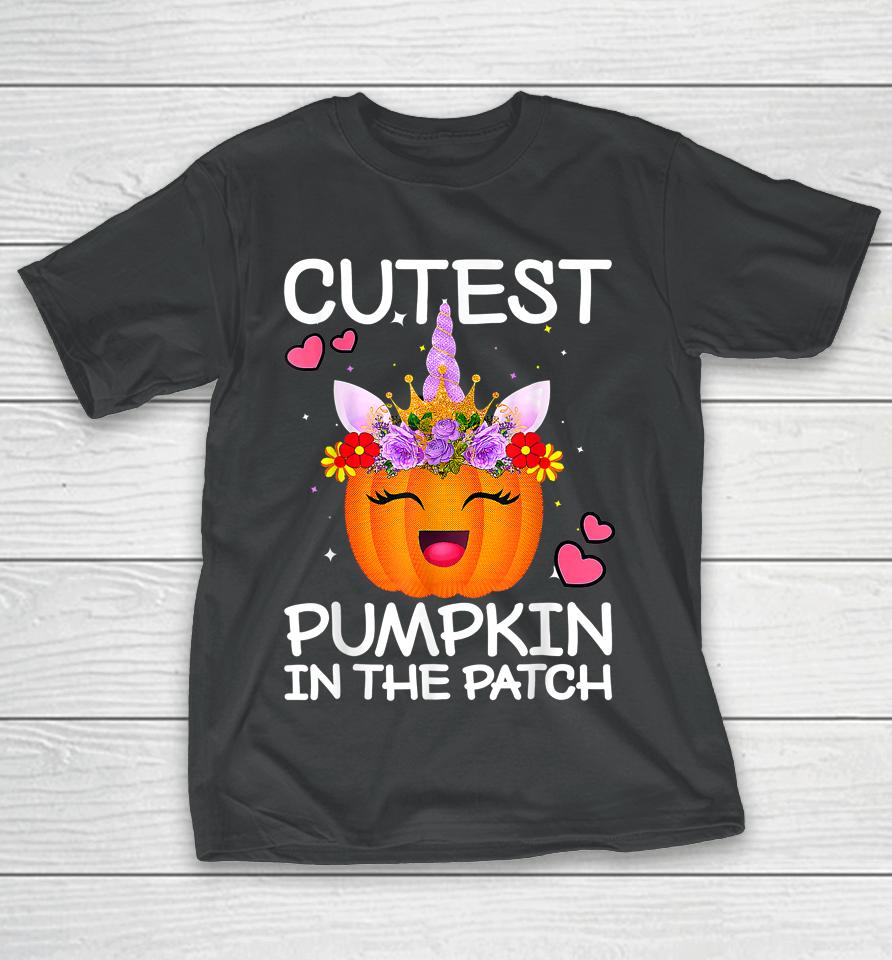 Cutest Pumpkin In The Patch Halloween Unicorn T-Shirt