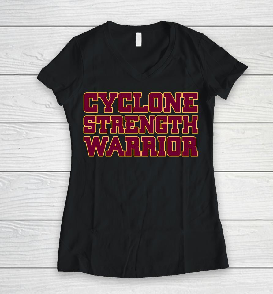 Cyclone Strength Warrior Iowa State Cyclones Football Women V-Neck T-Shirt