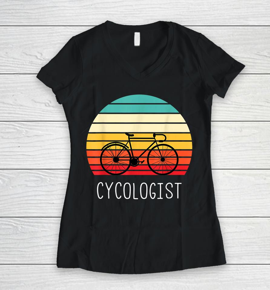 Cycologist Vintage Women V-Neck T-Shirt