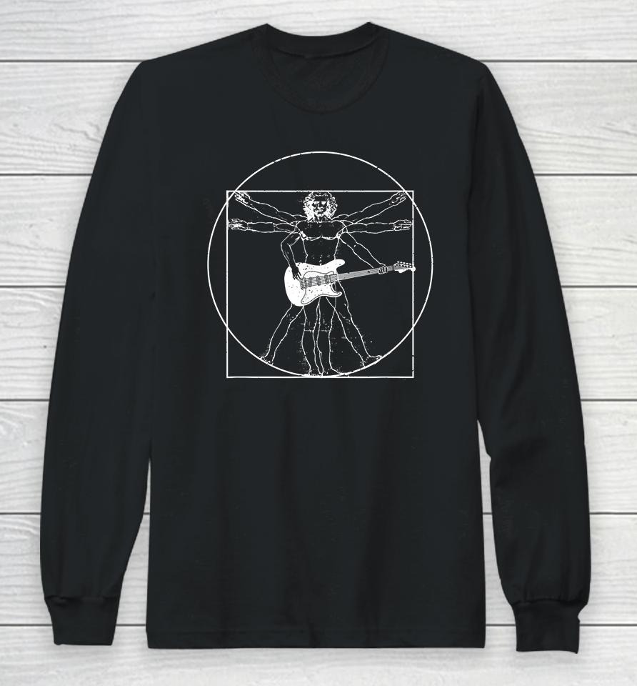 Da Vinci Drawing Electric Guitar Long Sleeve T-Shirt