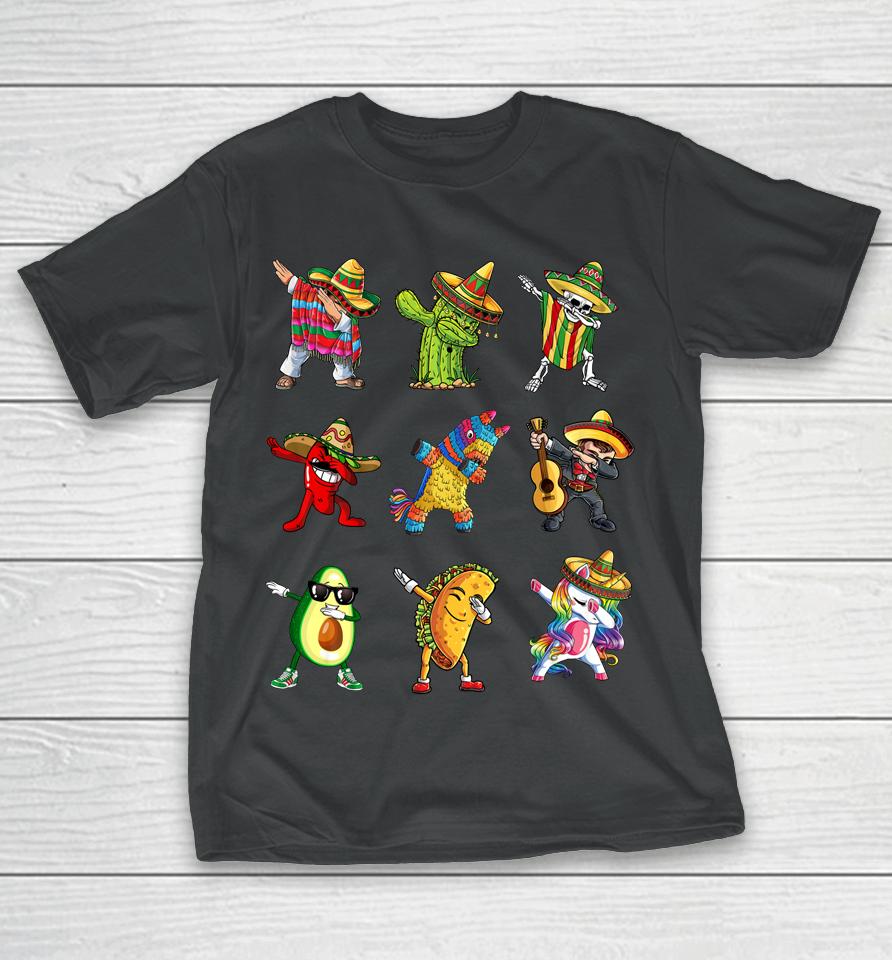 Dabbing Cinco De Mayo Taco Mexican Fiesta Cactus Party T-Shirt