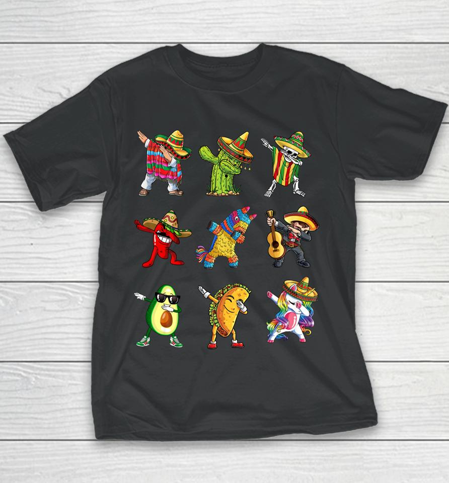 Dabbing Cinco De Mayo Taco Mexican Fiesta Cactus Party Youth T-Shirt