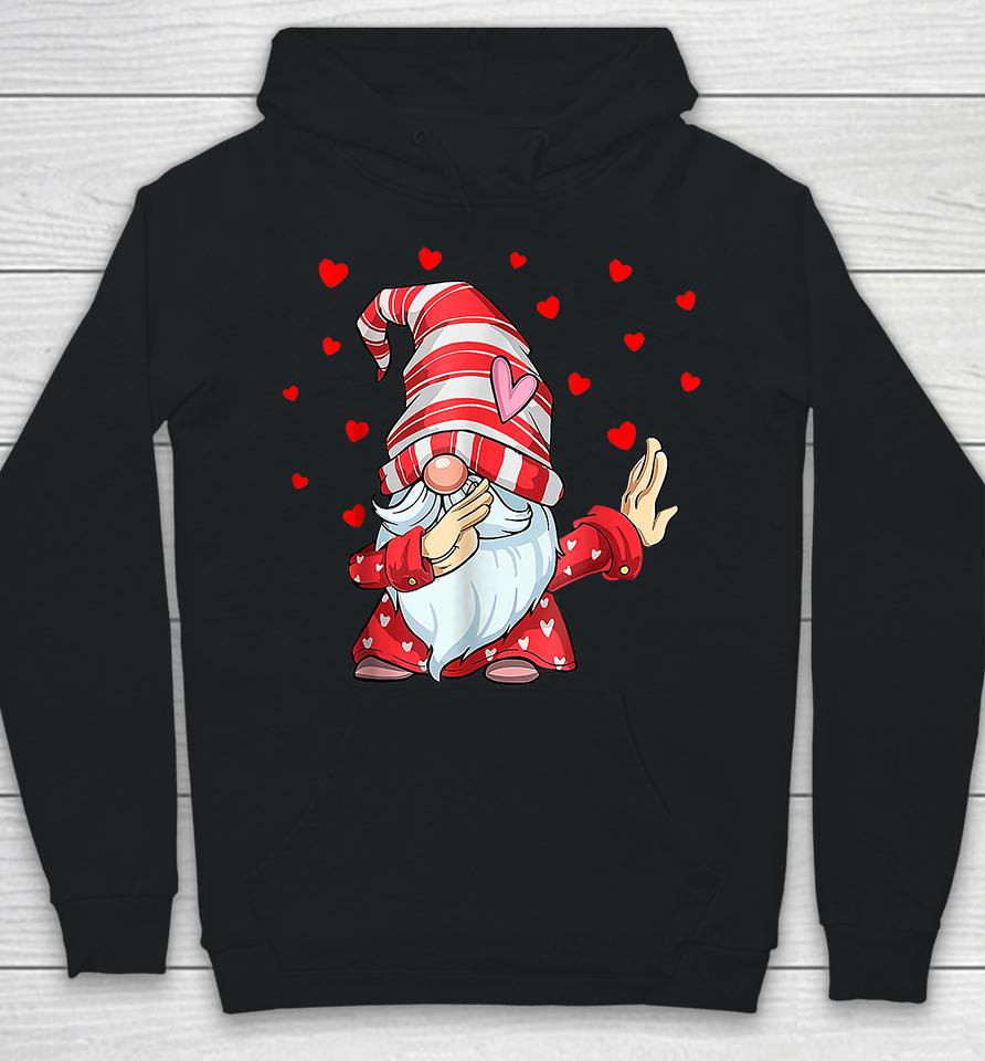 Dabbing Gnome Heart Happy Valentines Day Hoodie