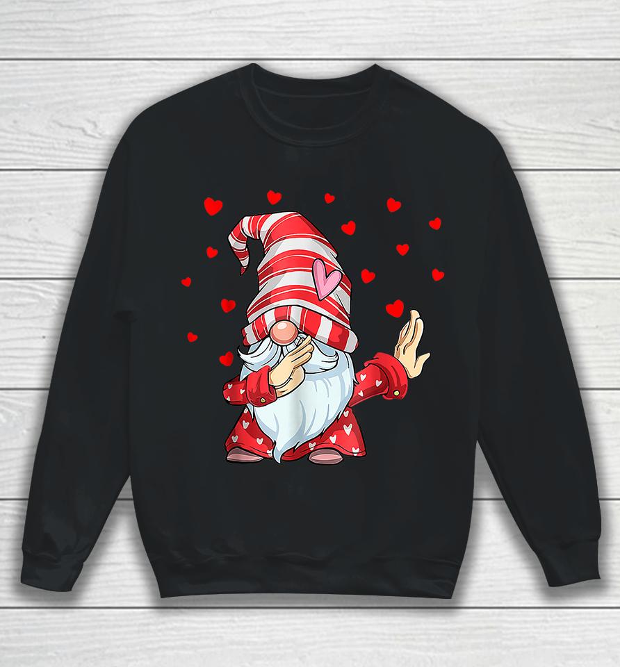 Dabbing Gnome Heart Happy Valentines Day Sweatshirt