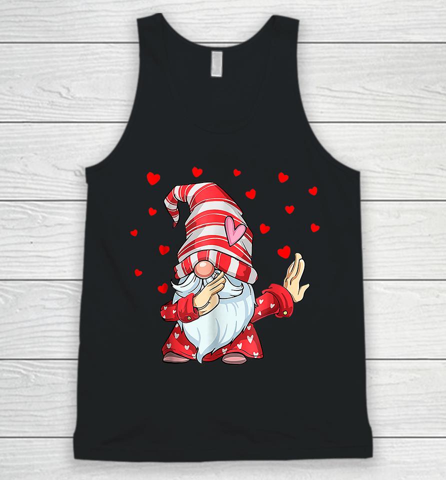 Dabbing Gnome Heart Happy Valentines Day Unisex Tank Top