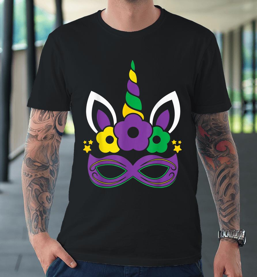 Dabbing Jester Unicorn Mardi Gras Premium T-Shirt