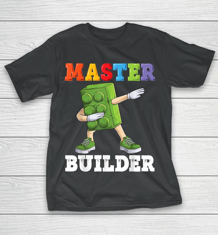 Dabbing Kids Master Builder Funny Building Blocks Bricks T-Shirt
