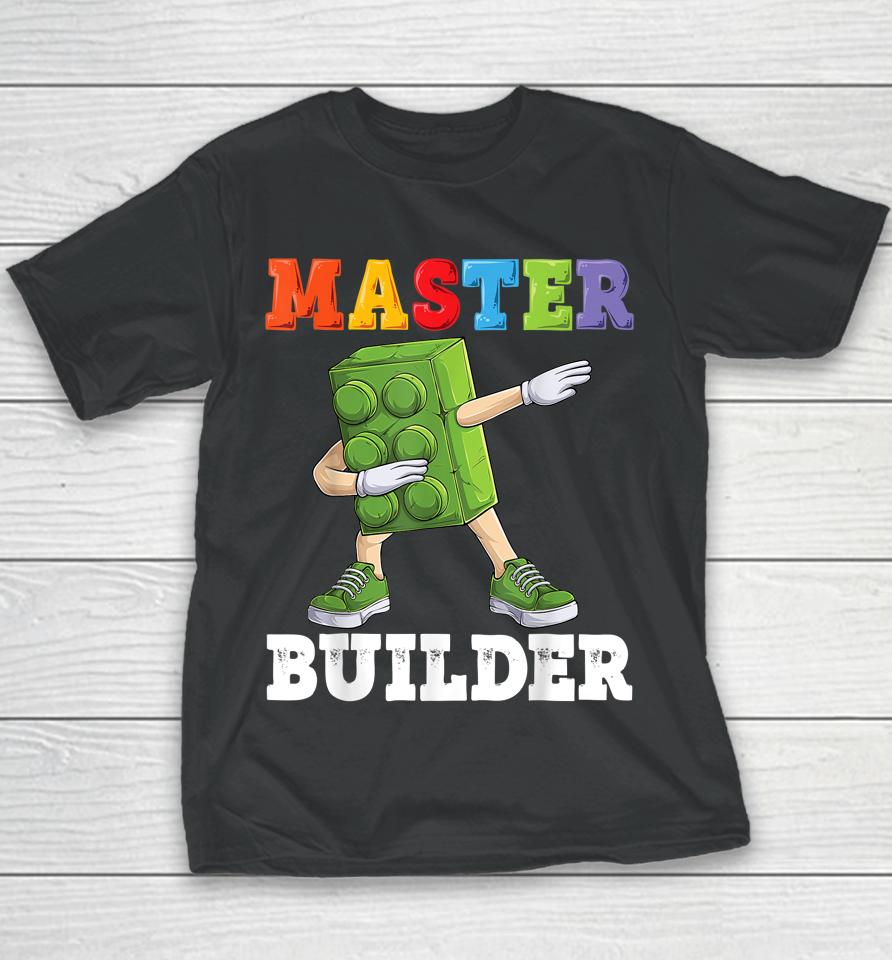 Dabbing Kids Master Builder Funny Building Blocks Bricks Youth T-Shirt