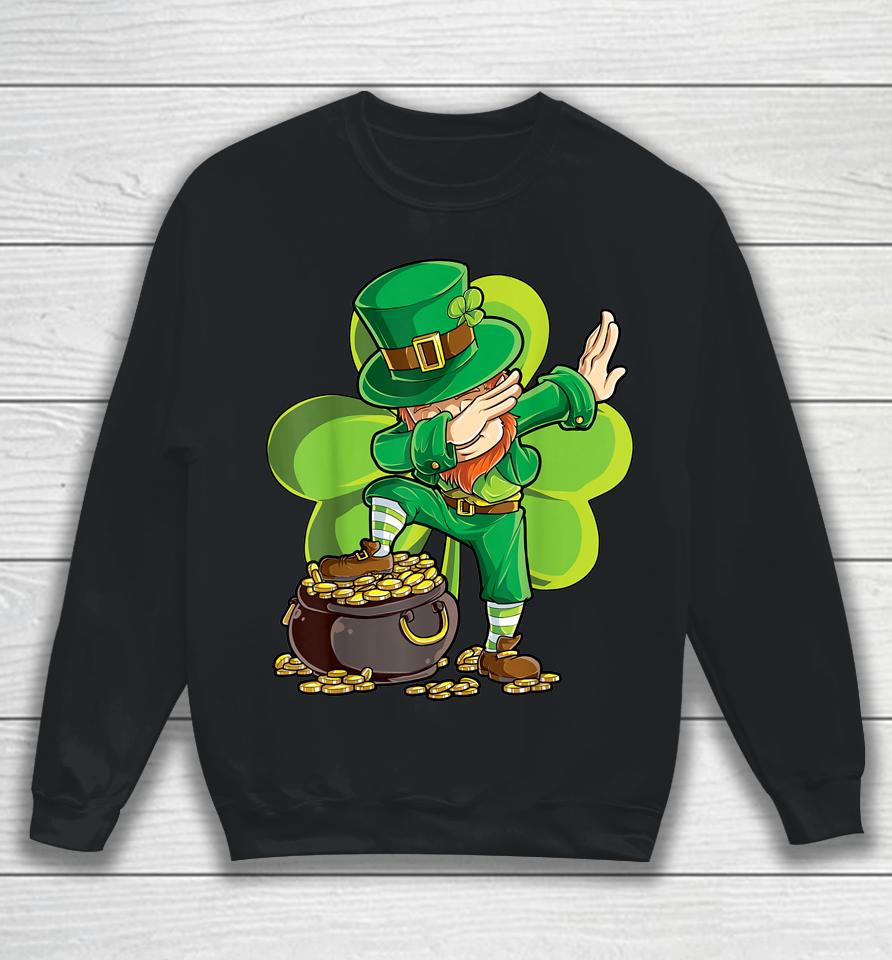 Dabbing Leprechaun Boys St Patrick's Day Sweatshirt